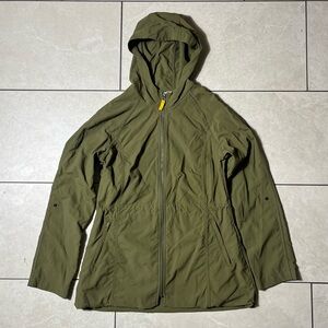 Orvis Women’s Hooded Lightweight Windbreaker Jacket Size Small Outdoor Green